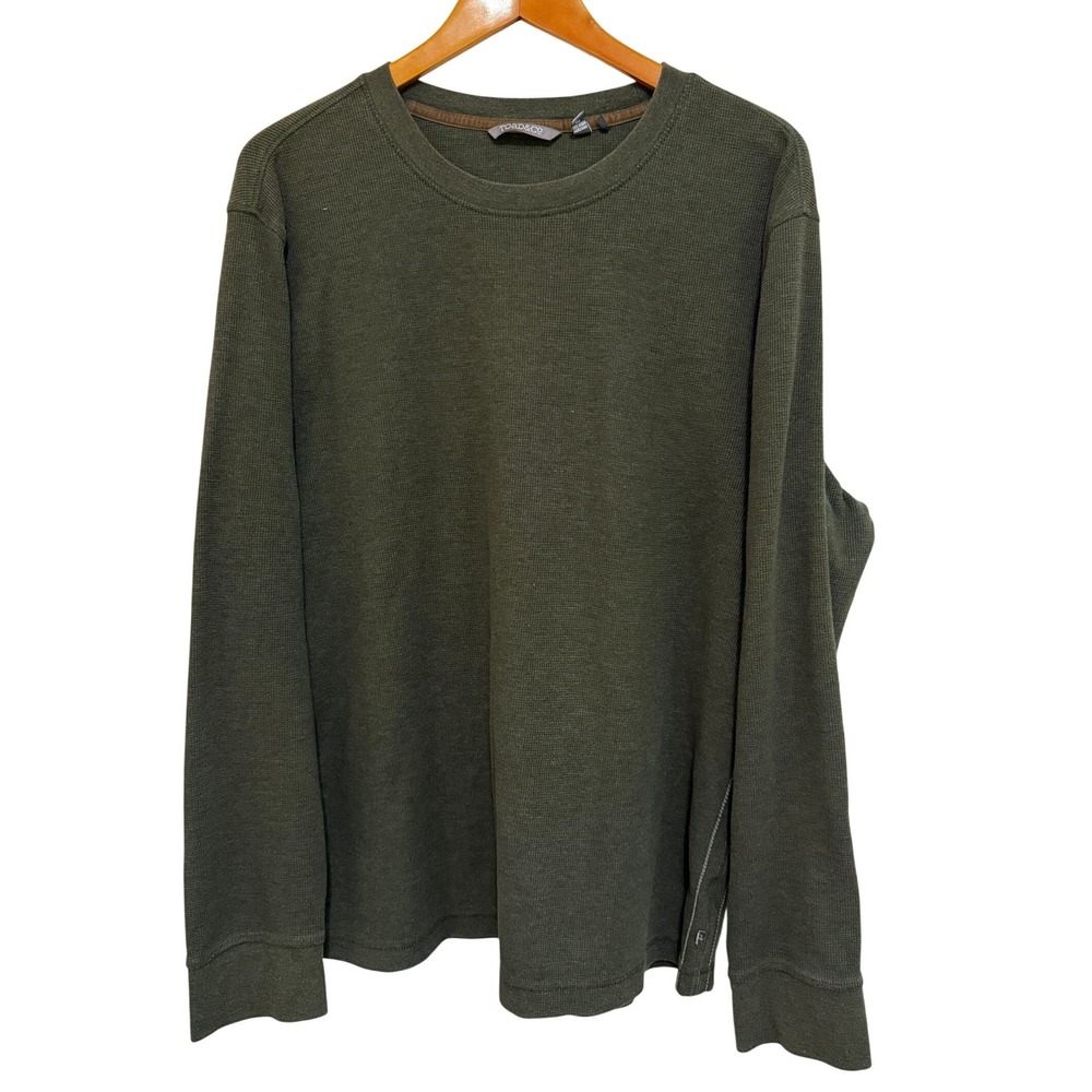 Toad&Co Women Thermal Top XL Olive Green Waffle Knit Organic Cotton Gorpcore